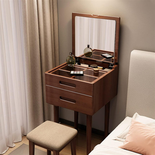 🧴Multifunctional Dressing Table with Mirror & Stool – Modern Makeup Desk